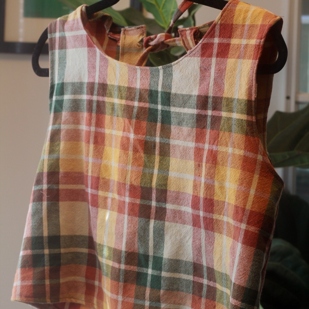 Handmade Cotton Tank Top with Tie back